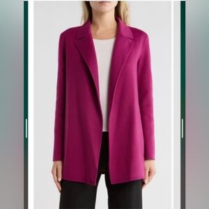 Theory Cranberry Pink Fuchsia Clairene Jacket Wool Cashmere Size L